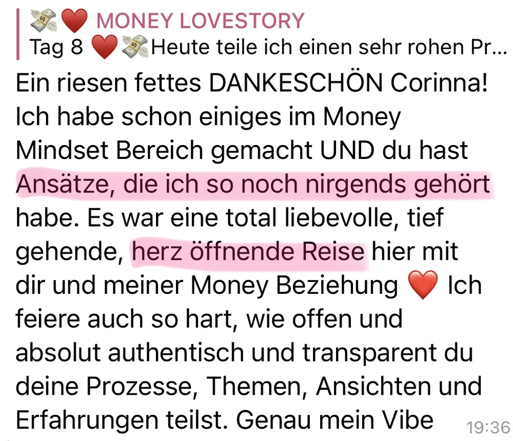 Ein riesen fettes DANKESCHÖN Corinna! Du hast Ansätze, die ich so noch nirgends gehört habe. Eine herz öffnende Reise.
